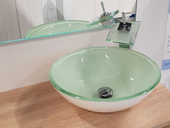 📢 LAVAMANO “sobre encimera” de CRISTAL TEMPLADO