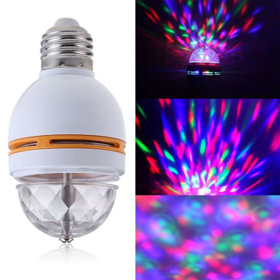📢 Bombillos LED RGB giratorios de colores.