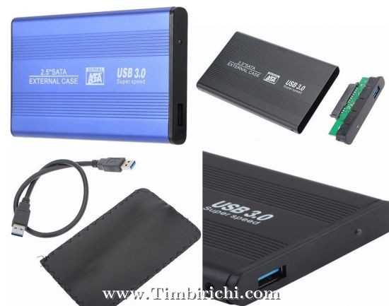 Carcasa discos SATA de 2.5 a USB 3.0 / Caja transparente HDD SSD hasta 4TB  - Tecnopura